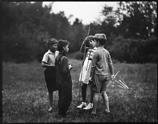 [Sage Fuller with Bow and Arrow, Cornish, New Hampshire]