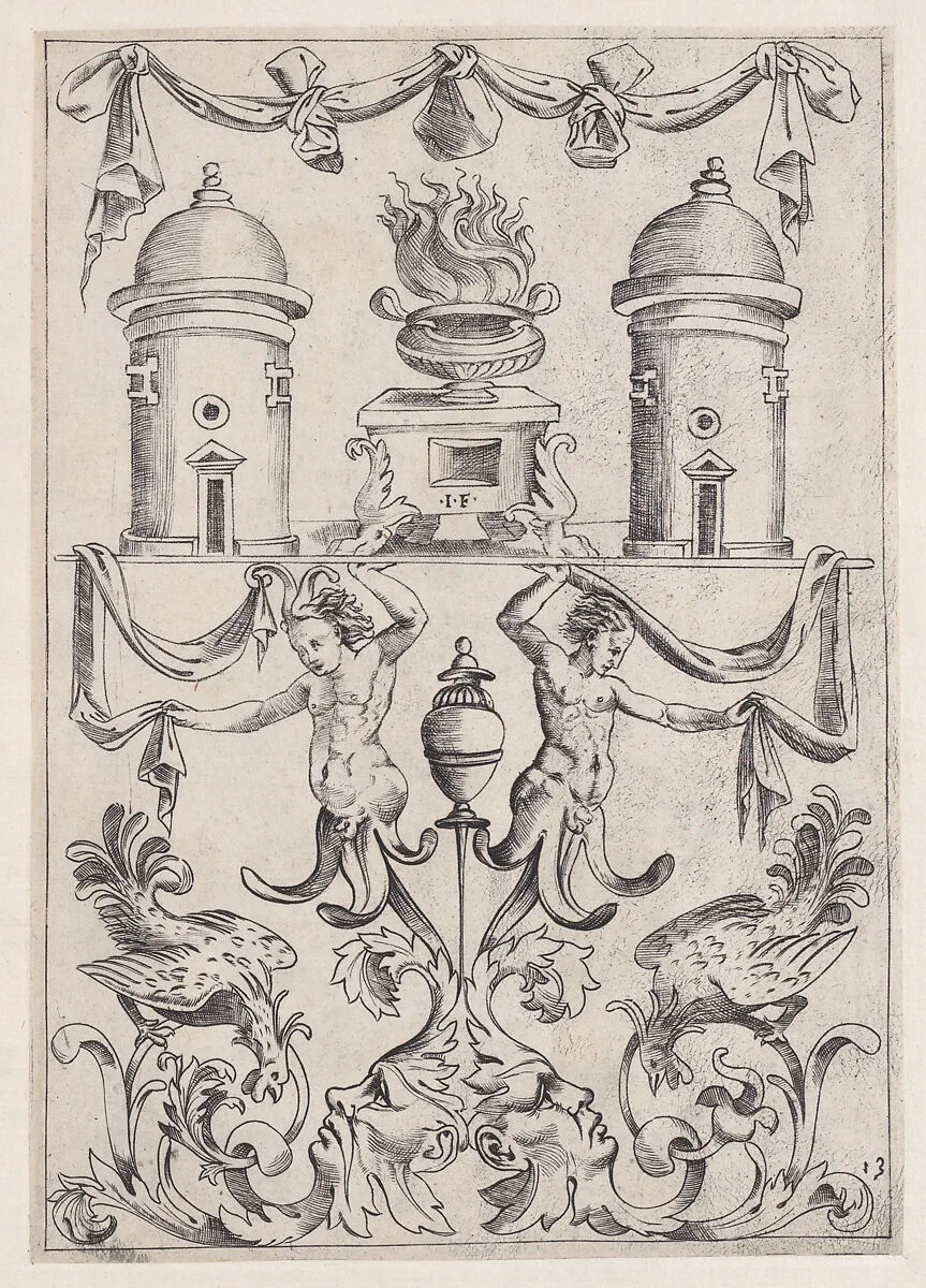 Ornamental Panel — Master I.F.|Raphael (Raffaello Sanzio or Santi)|Giovanni da Udine (Giovanni dei Ricamatori)