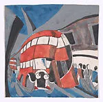Preparatory drawing of a London bus — Claude Flight