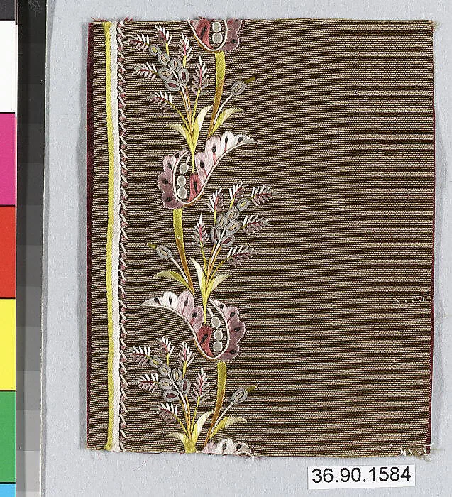 Embroidery sample for a man’s suit or waistcoat — Unknown