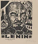 The head (deathmask) of Vladimir Lenin, from the portfolio '15 Grabados en madera' (Madrid 1929) — Gabriel Fernández Ledesma