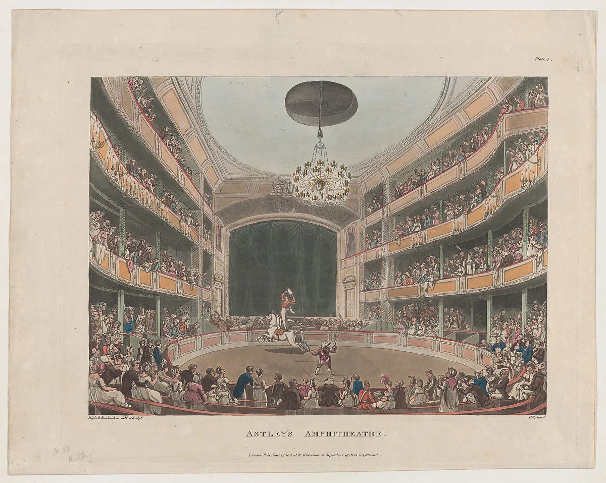 Astley's Amphitheatre — Rudolph Ackermann, London|Thomas Rowlandson|Auguste Charles Pugin|John Hill