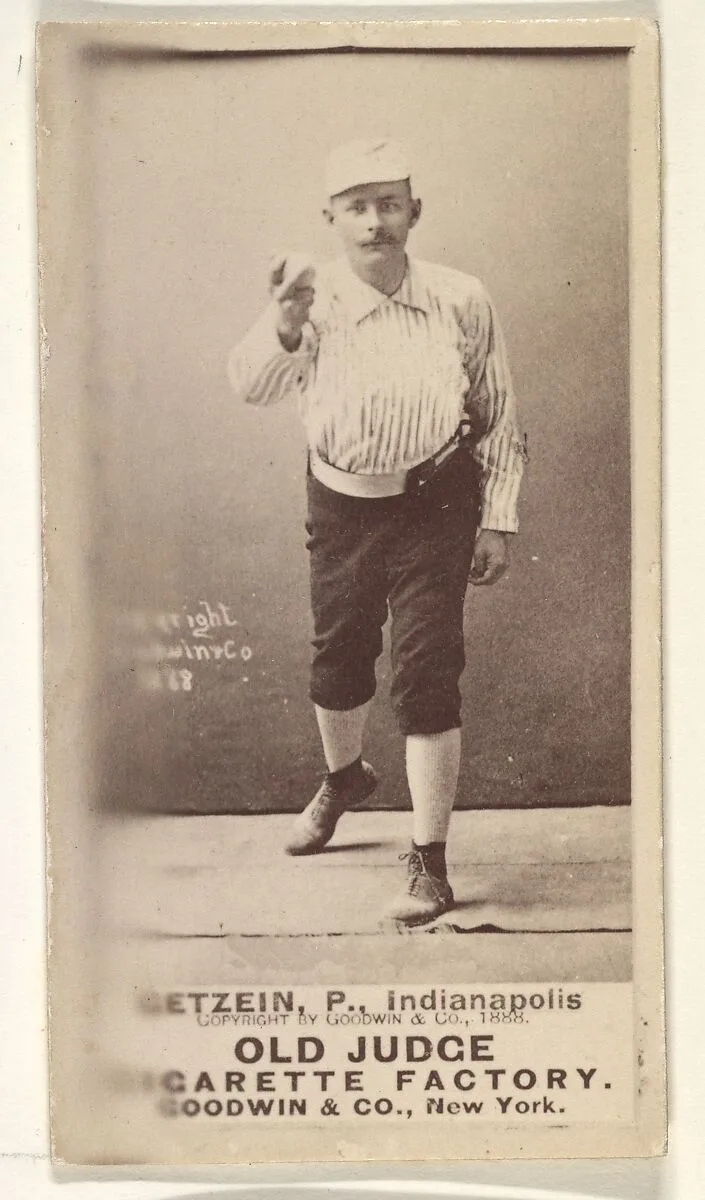Getzein, Pitcher, Indianapolis, from the Old Judge series (N172) for Old Judge Cigarettes — Goodwin & Company