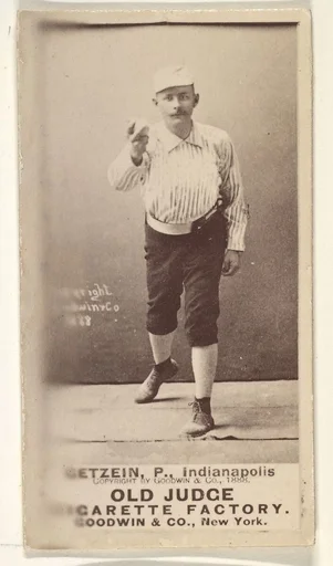 Getzein, Pitcher, Indianapolis, from the Old Judge series (N172) for Old Judge Cigarettes