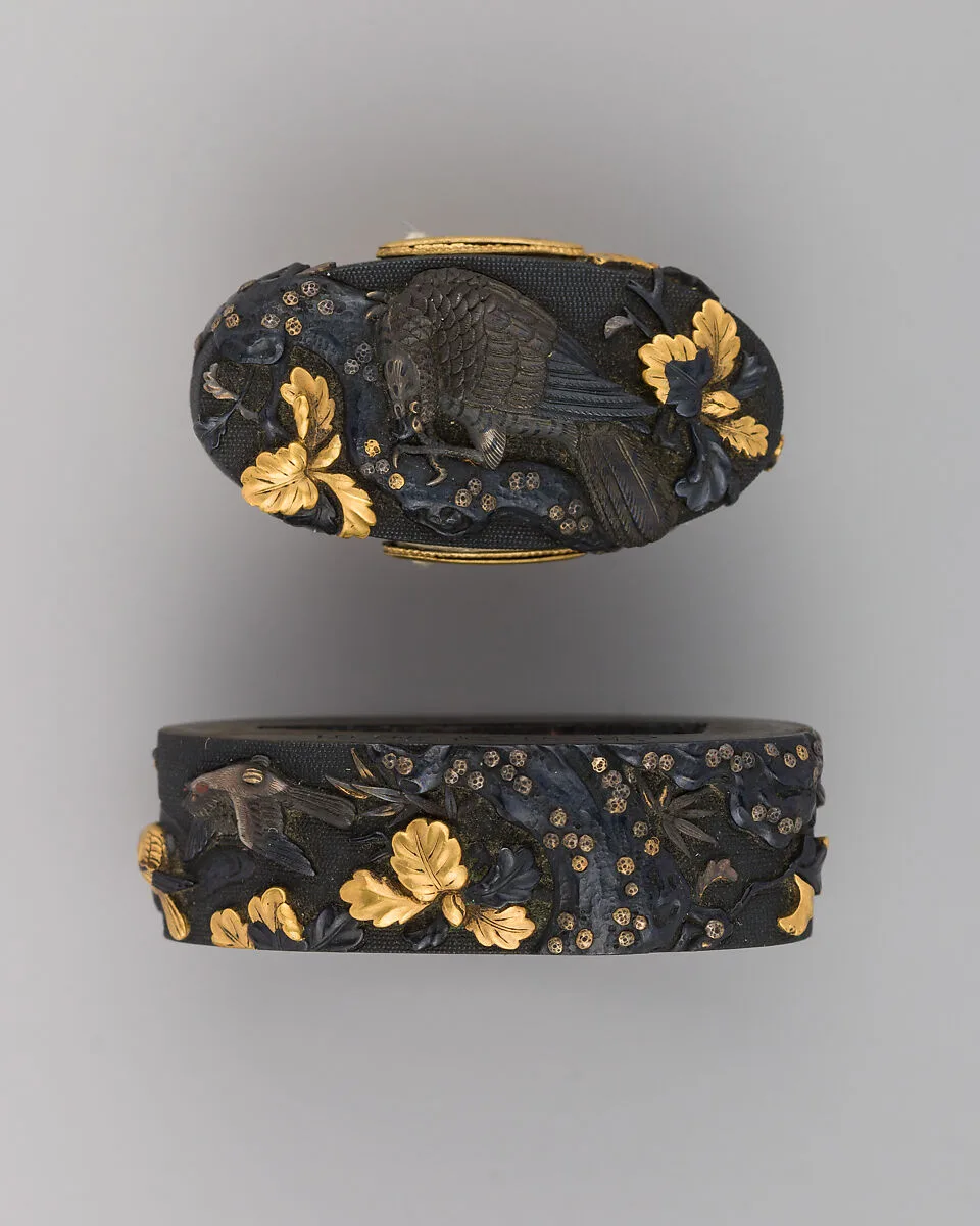 Sword-Hilt Collar and Pommel (Fuchigashira) — Unknown