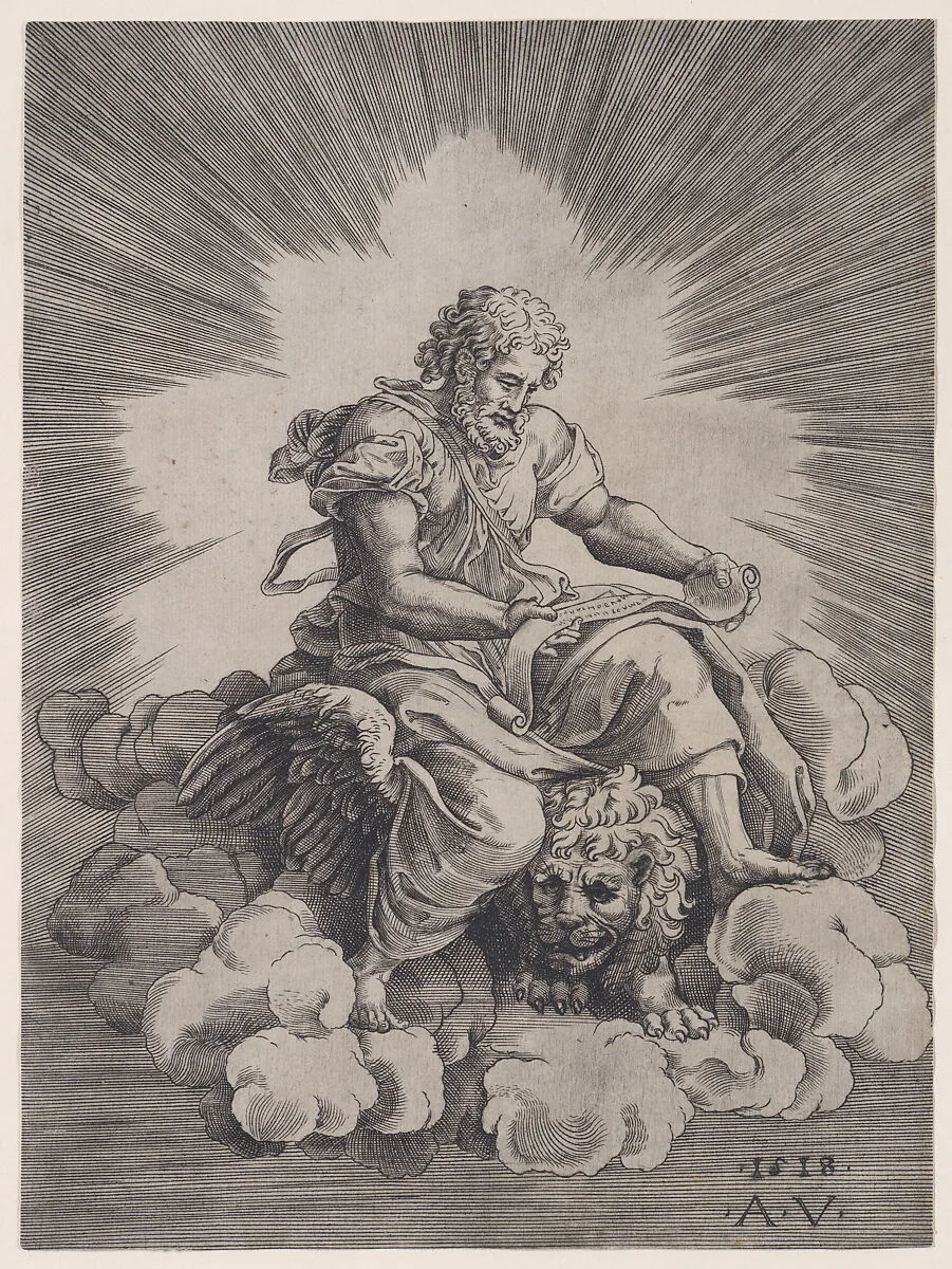 Saint Mark — Agostino Veneziano (Agostino dei Musi)|Giulio Romano
