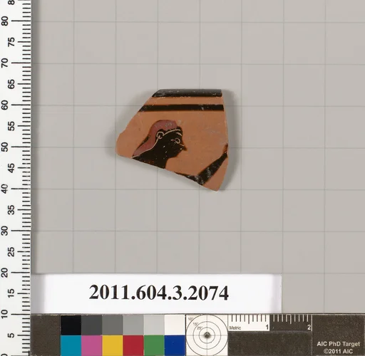 Terracotta rim fragment of a kylix (drinking cup)