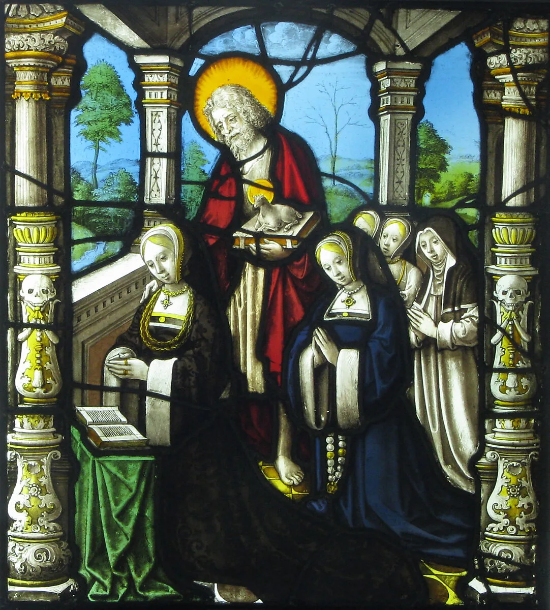 Saint John the Baptist with Five Kneeling Women — Unknown