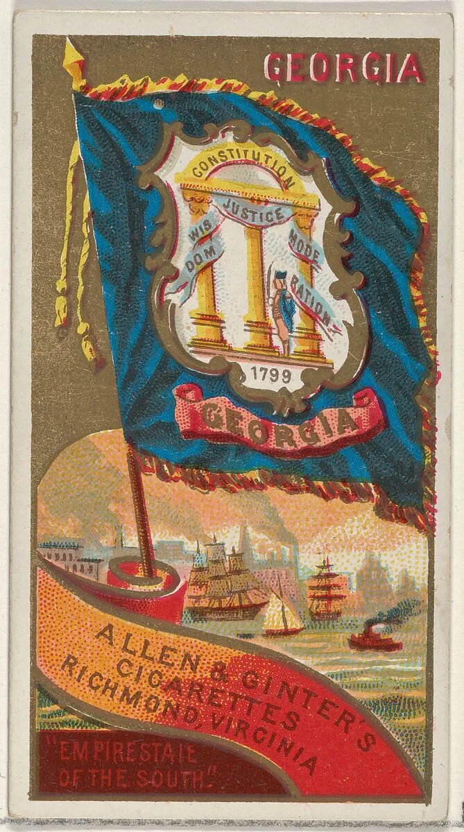 Georgia, from Flags of the States and Territories (N11) for Allen & Ginter Cigarettes Brands — Allen & Ginter