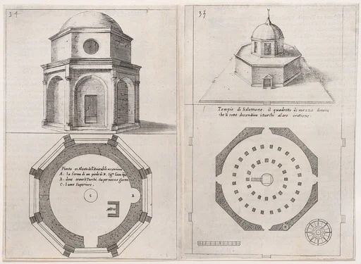 27th and 28th Plates, from Trattato delle Piante & Immagini de Sacri Edifizi di Terra Santa (Treatise of the Plans & Images of the Sacred Buildings of the Holy Land)