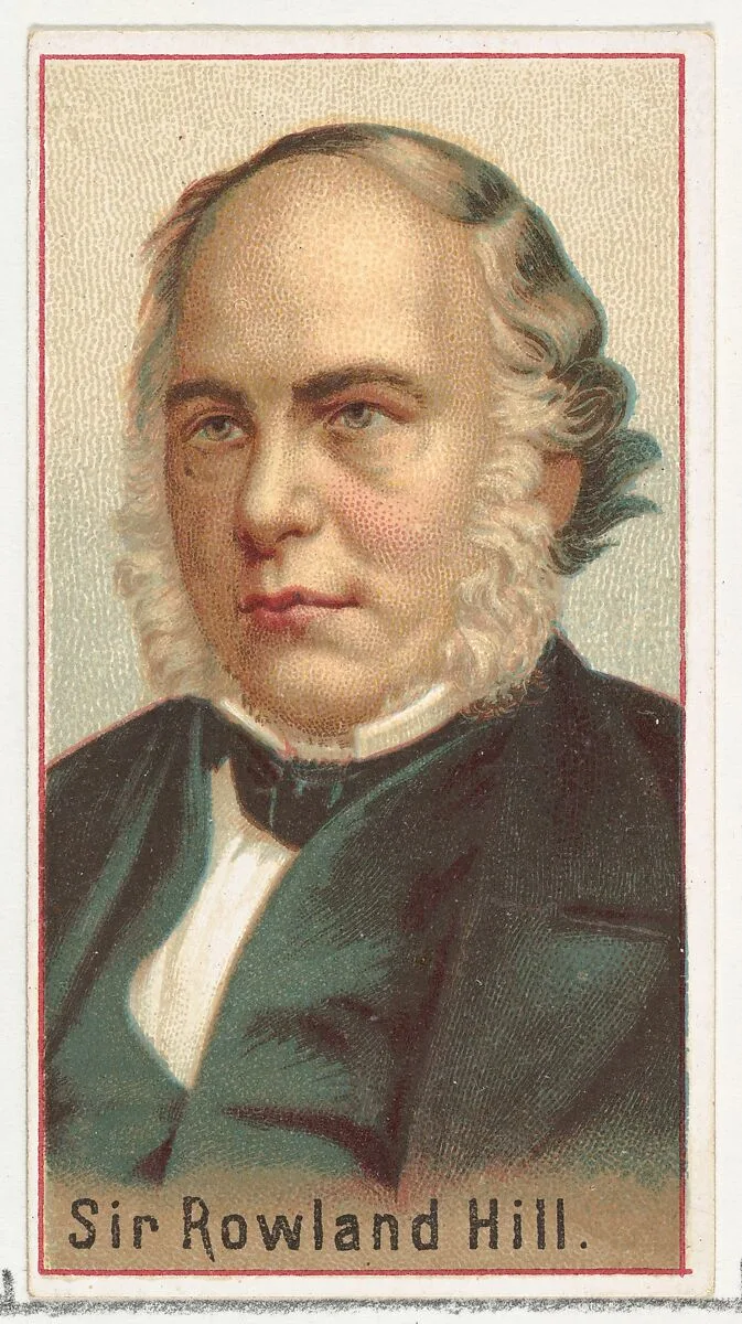 Sir Rowland Hill, printer's sample for the World's Inventors souvenir album (A25) for Allen & Ginter Cigarettes — Allen & Ginter