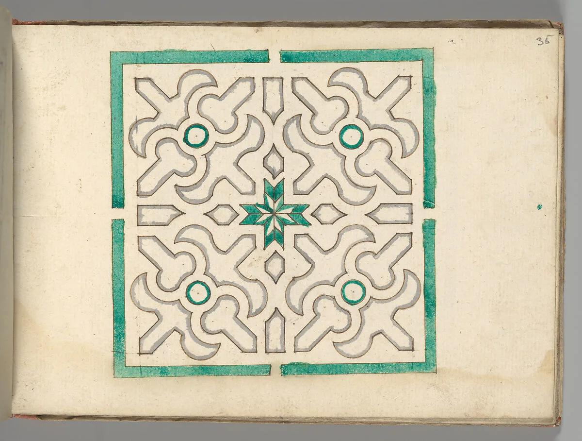 Album containing 75 Drawings for Garden Trellises & Parterres — Jörg Rurfinger