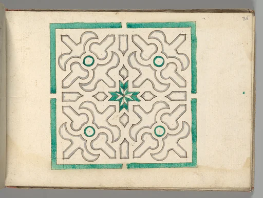 Album containing 75 Drawings for Garden Trellises & Parterres