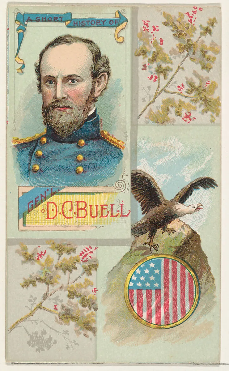 A Short History of General Don Carlos Buell, from the Histories of Generals series (N114) issued by W. Duke, Sons & Co. to promote Honest Long Cut Smoking and Chewing Tobacco — W. Duke, Sons & Co.|Knapp & Company