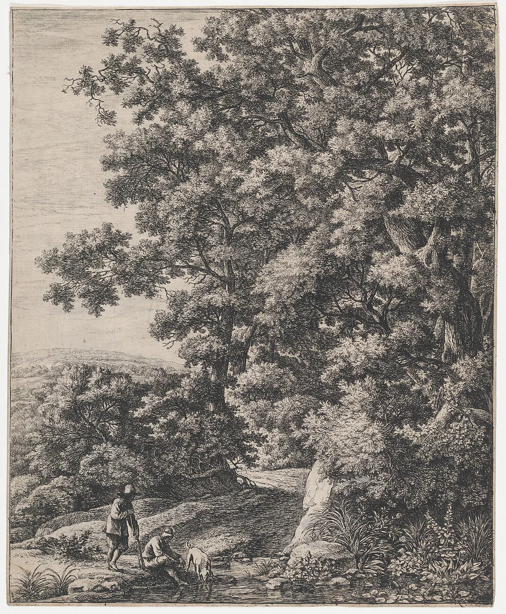 The Dog Drinking From a Stream — Anthonie Waterloo