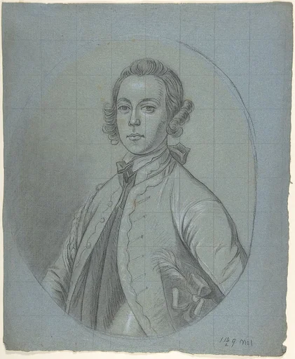 Oval, Bust-Length Portrait Study of a Young Man