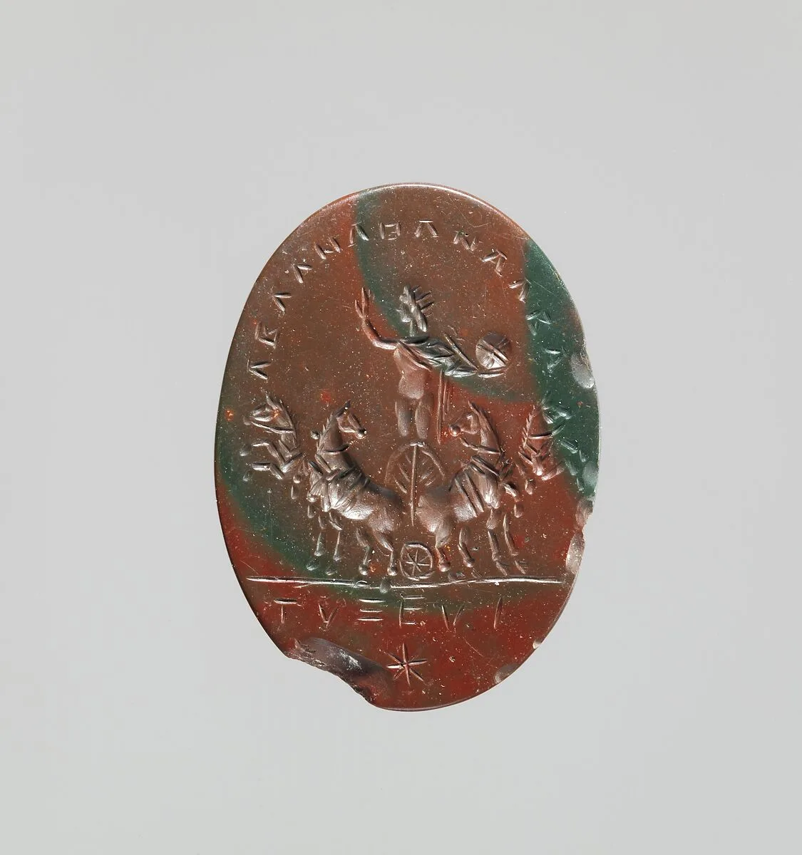Jasper intaglio: Sol in a quadriga (four-horse chariot) — Unknown