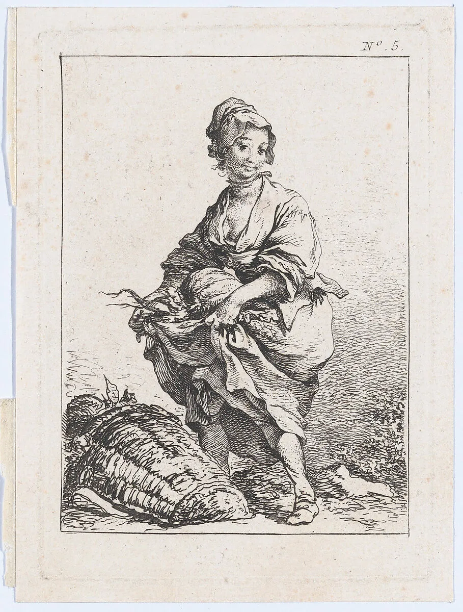 Young Woman Carrying Vegetables — Philippe Jacques de Loutherbourg