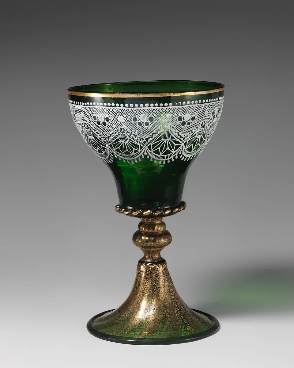 Goblet with lace design — Leopoldo Bearzotti|Società Anonima per Azioni Salviati & C.