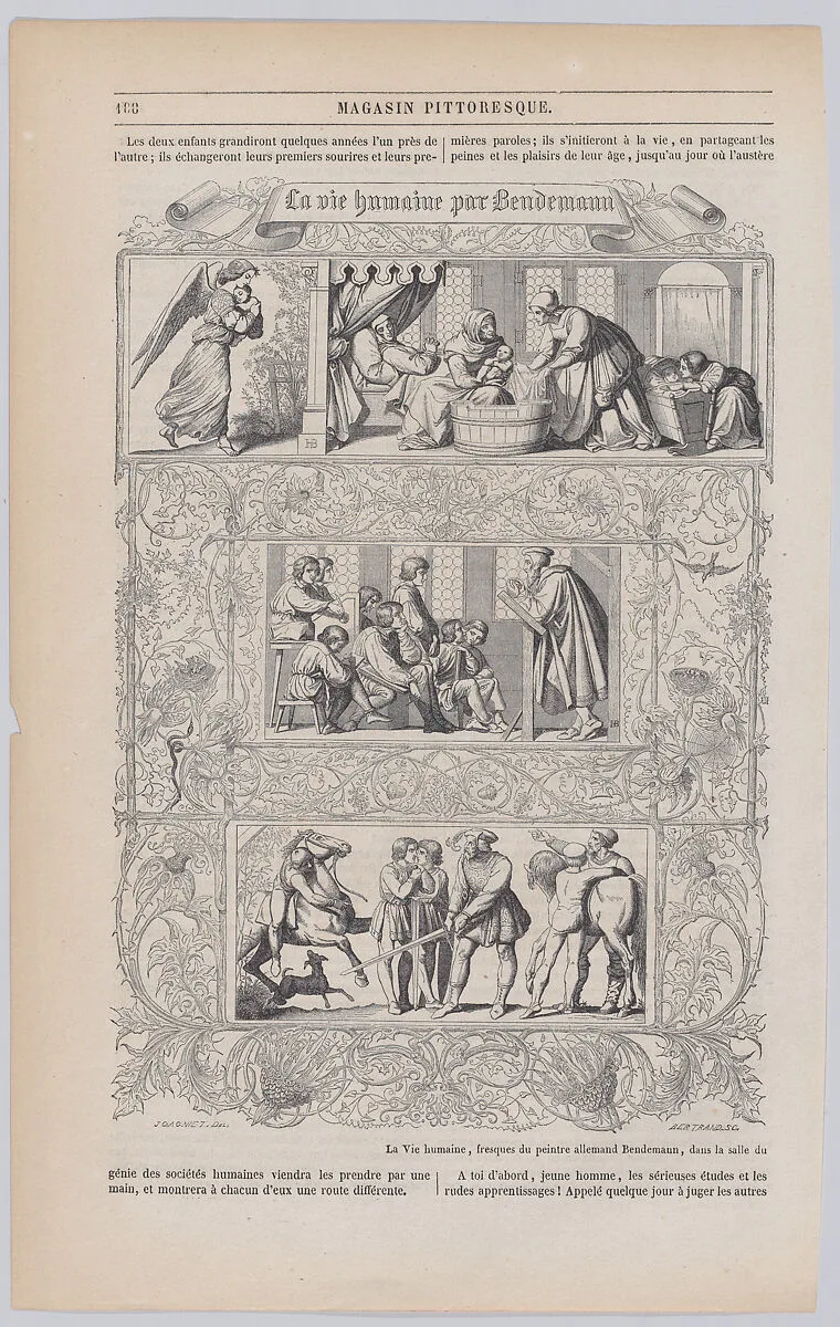 The Human Life by Bendemann, from "Le Magasin Pittoresque" — Anonymous|Eduard Julius Friedrich Bendemann|Jacques Gagné