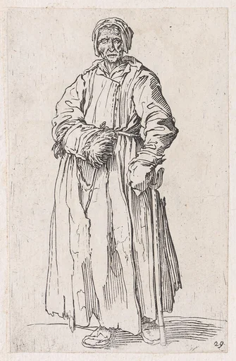 Reverse Copy of Le Mendiant aux Béquilles Coiffée d'un Chapeau et Vu de Dos (The Beggar with Crutches Wearing a Hat and Viewed from Behind), from Les Gueux suite appelée aussi Les Mendiants, Les Baroni, ou Les Barons (The Beggars, also called the Barons)