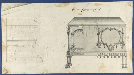 Gothic Clothes Chest, from Chippendale Drawings, Vol. II