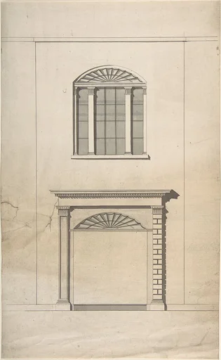 Design for a Fireplace and Window