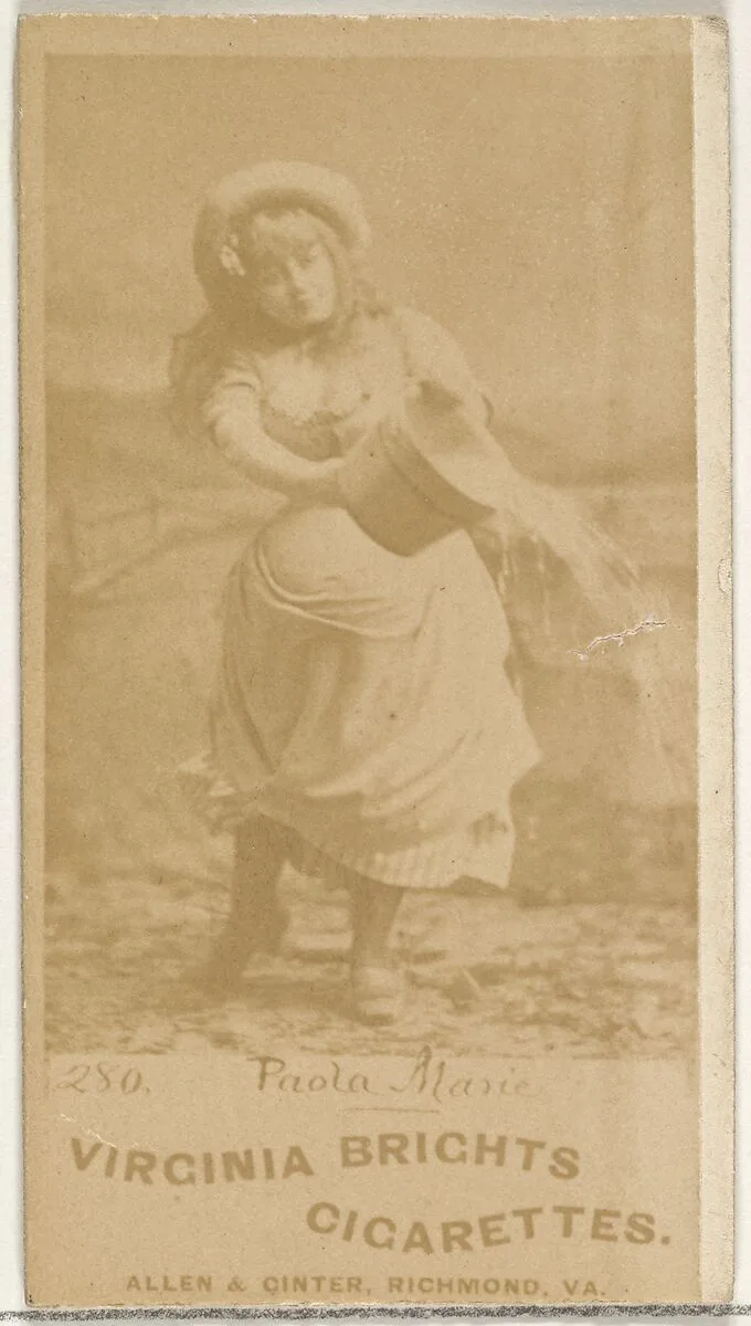 Card 280, Paola Marie, from the Actors and Actresses series (N45, Type 1) for Virginia Brights Cigarettes — Allen & Ginter