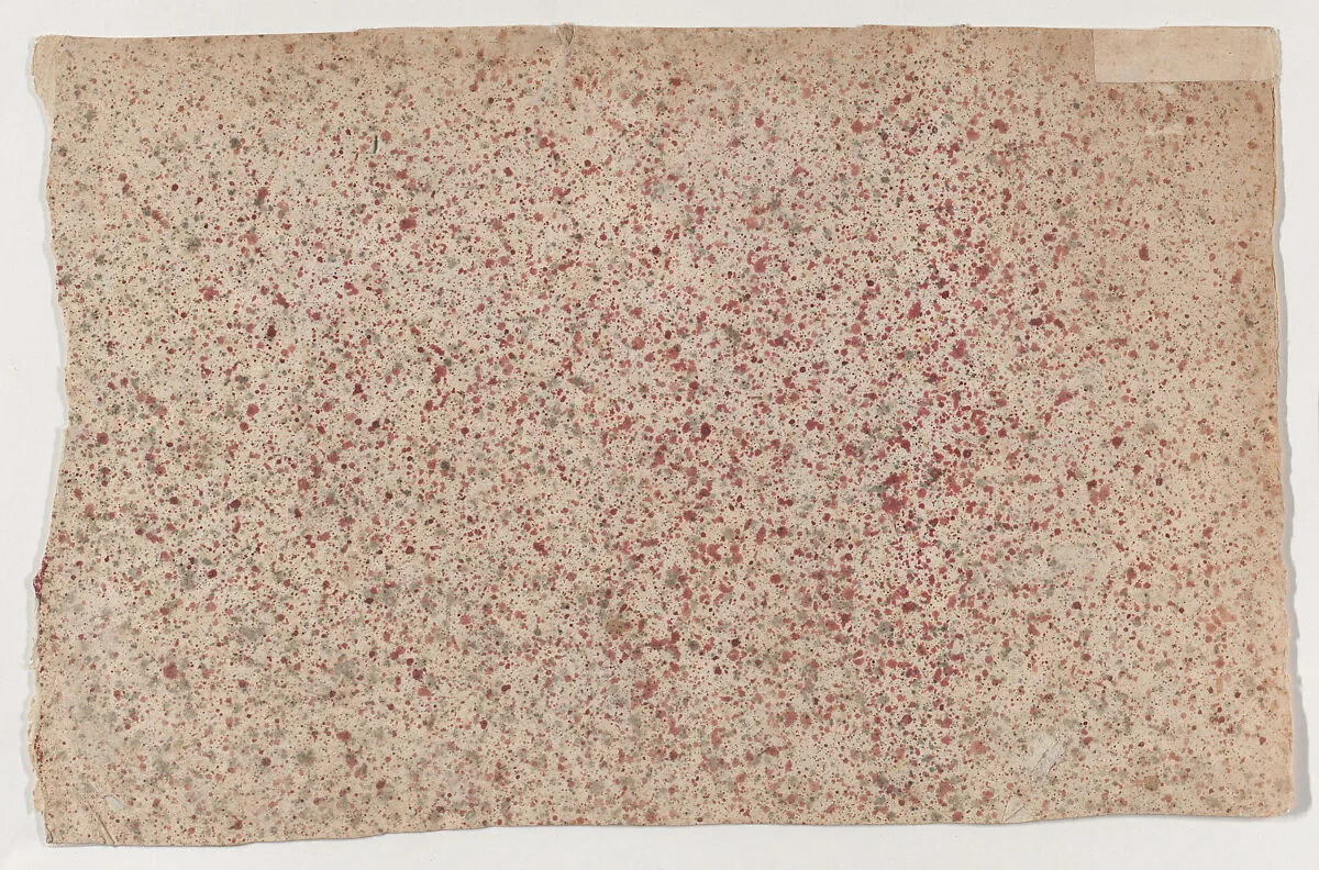 Sheet with an overall red speckle pattern — Anonymous