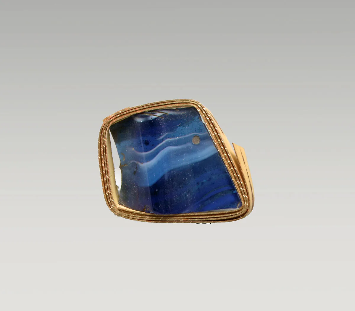 Mosaic glass ribbed bowl fragment — Unknown