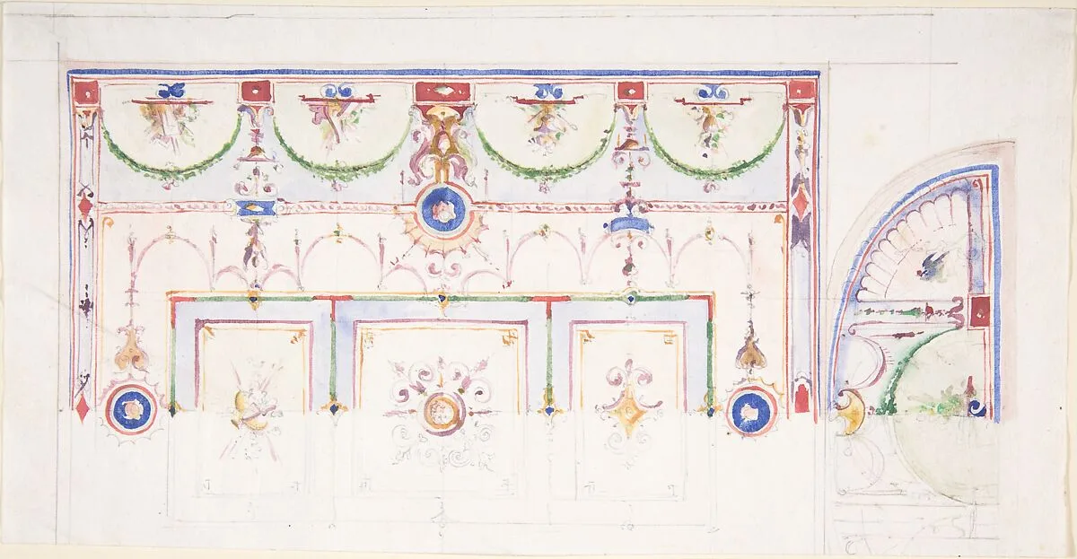 Design for a Painted Ceiling — Anonymous, Italian, 19th century