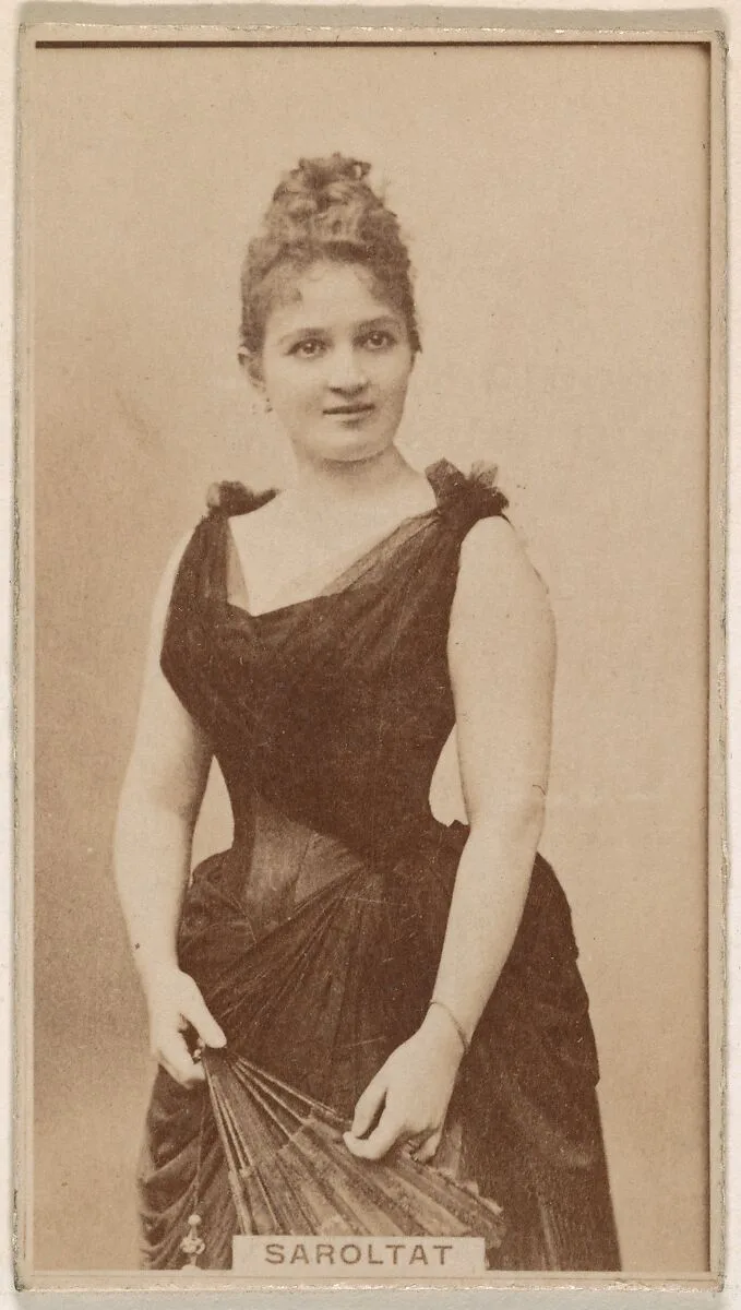 Miss Saroltat, from the Actresses series (N245) issued by Kinney Brothers to promote Sweet Caporal Cigarettes — Kinney Brothers Tobacco Company