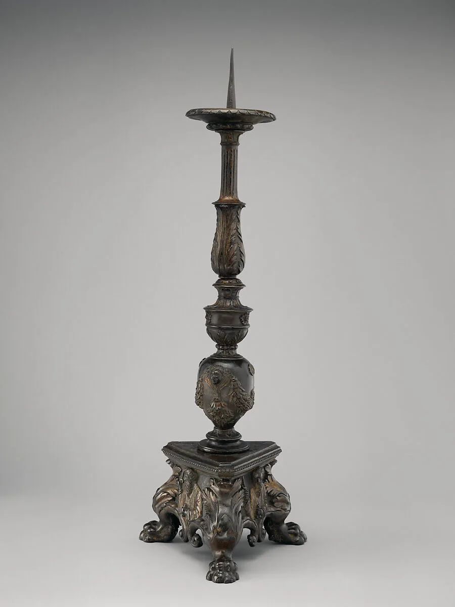 Altar candlestick with busts in relief of Saints Peter and Paul (one of a pair) — Vincenzo Grandi|Gian Gerolamo Grandi