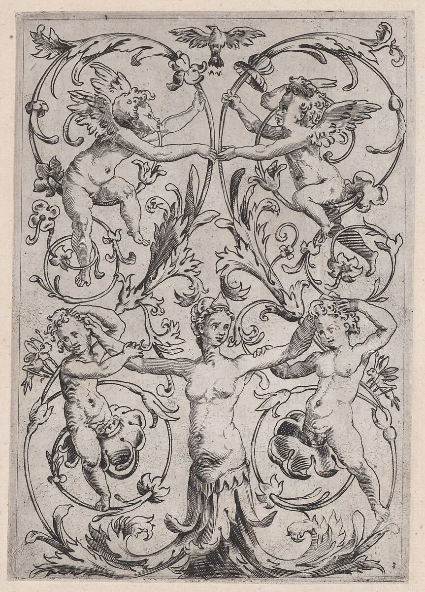 Ornamental Panel — Agostino Veneziano (Agostino dei Musi)|Raphael (Raffaello Sanzio or Santi)|Giovanni da Udine (Giovanni dei Ricamatori)