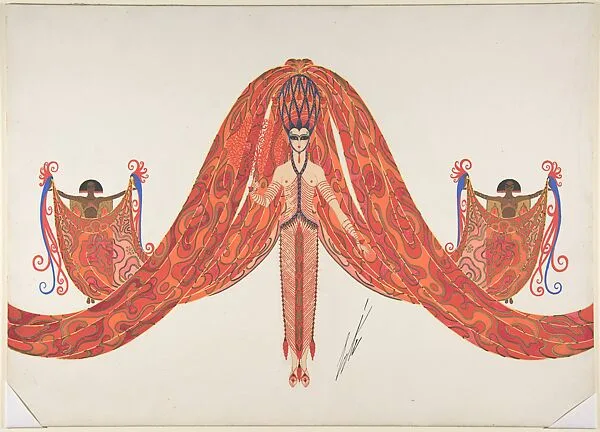 "La Mer Rouge": Costume Design for "Les Mers," George White's Scandals, New York, 1923 — Erté (Romain de Tirtoff)