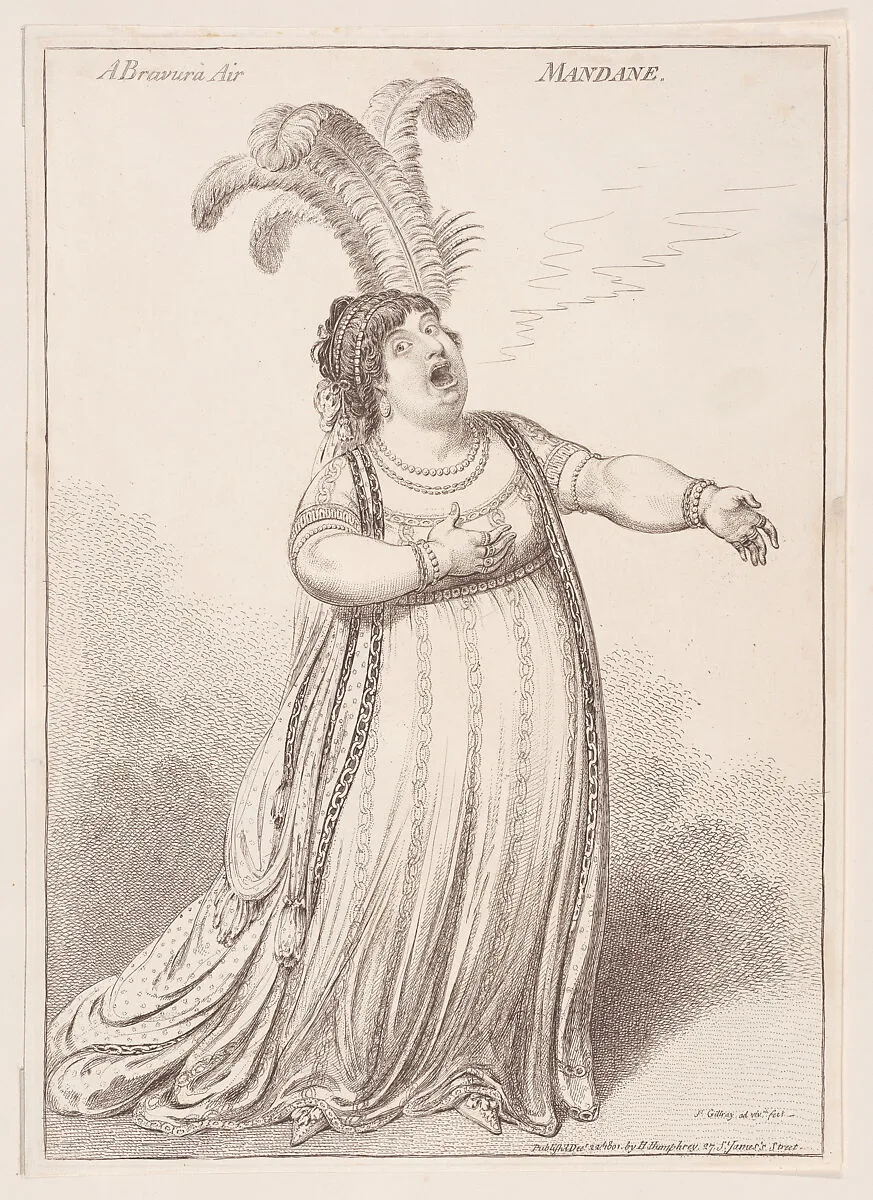A Bravura Air. Mandane — James Gillray|Hannah Humphrey