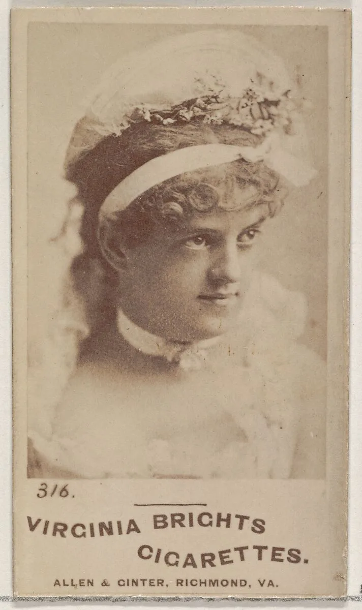 Card 316, from the Actors and Actresses series (N45, Type 5) for Virginia Brights Cigarettes — Allen & Ginter
