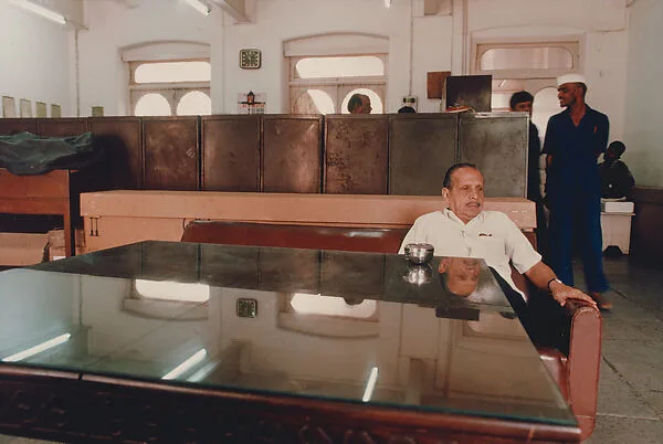 Visitor, Bombay Dyeing Office, Bombay, Maharashtra — Raghubir Singh