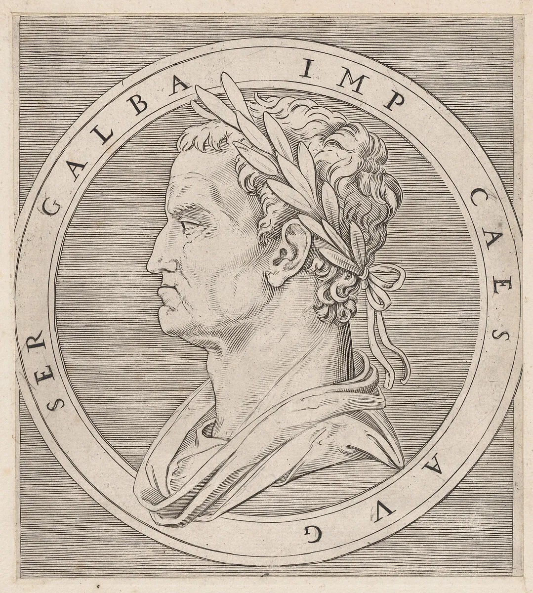 Speculum Romanae Magnificentiae: Galba, from The Twelve Caesars — Marcantonio Raimondi