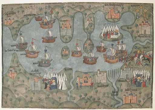 Manuscript Leaf with the Crusades of St. Louis