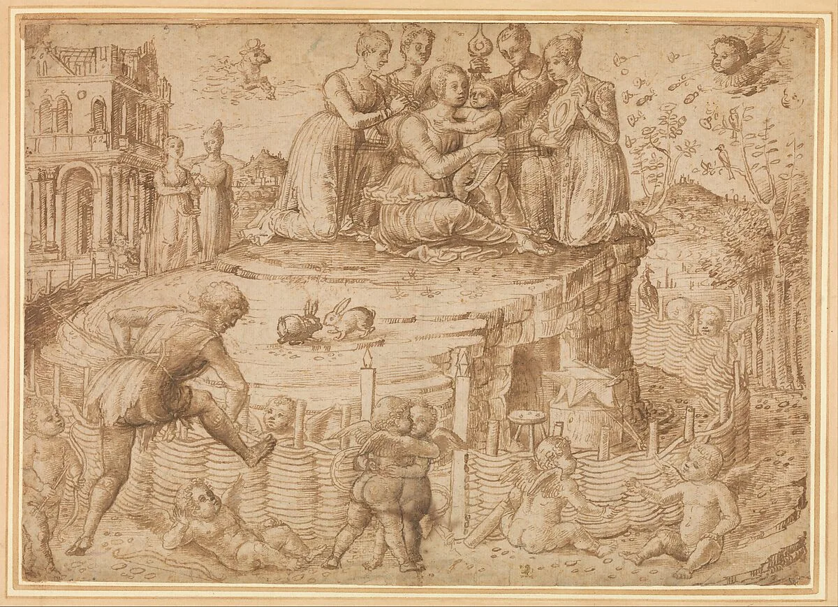 Vulcan Building a Fence Around the Mount of Venus — Giovanni Bellini