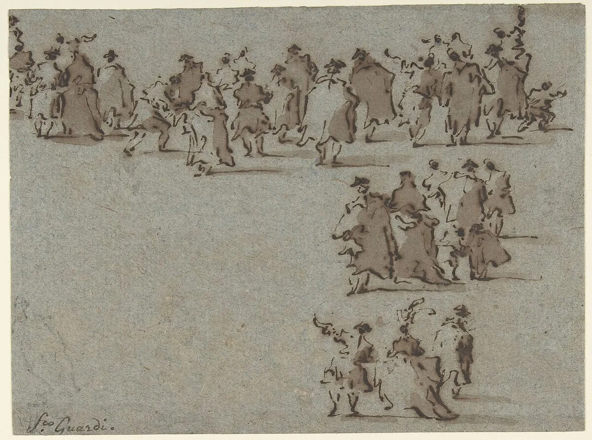 Studies of Walking Figures — Francesco Guardi
