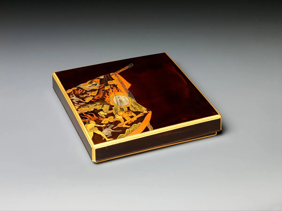 地獄大夫蒔絵硯箱|Writing Box (Suzuribako) with Hell Courtesan’s Robe — Unknown