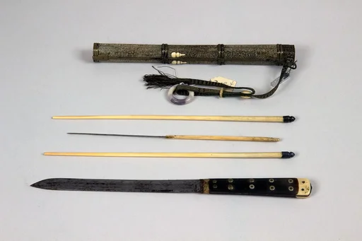 Knife with Sheath, Chopsticks, Pickle Spear and Toothpicks