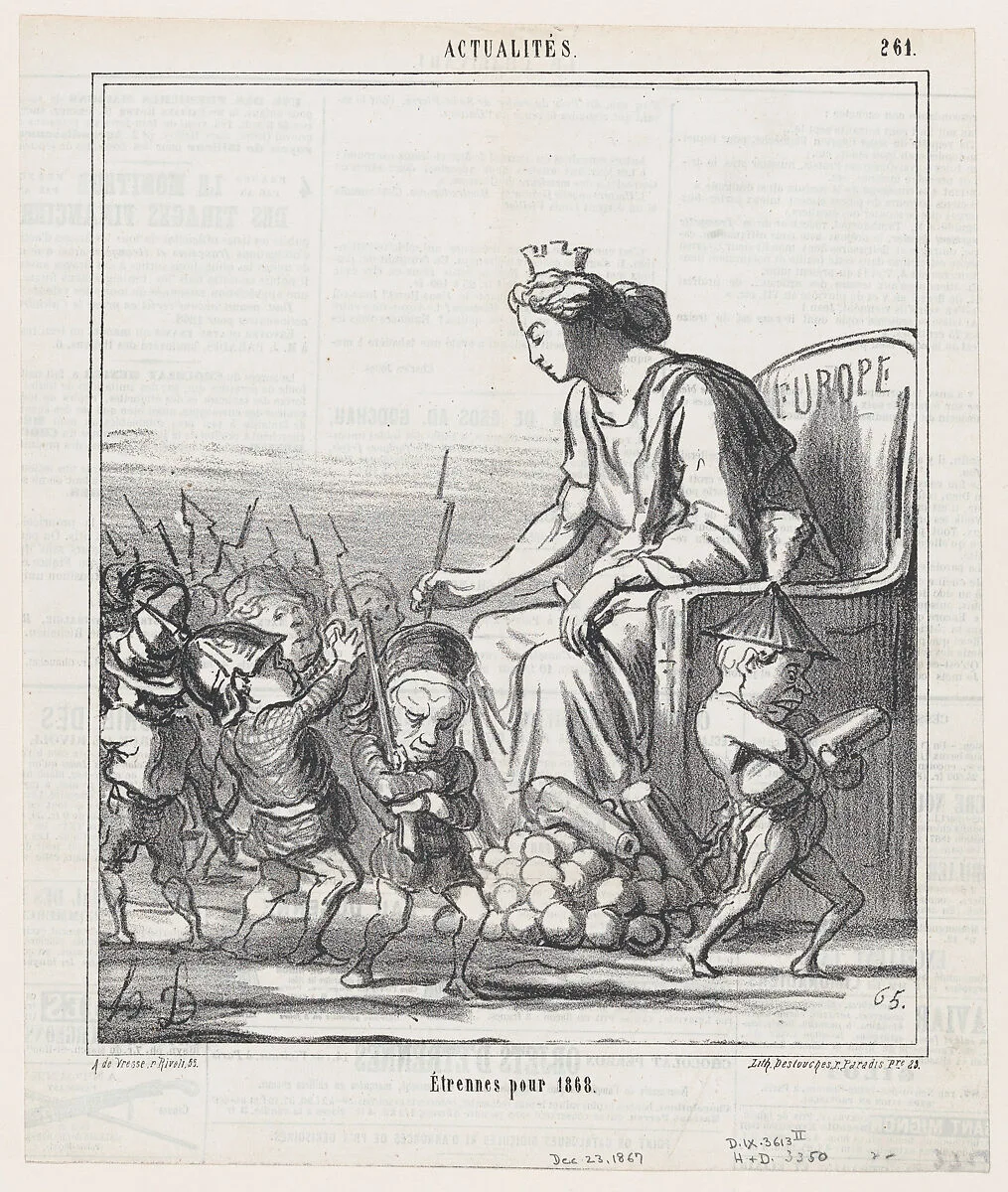 New Year's presents for 1868, from 'News of the day,' published in Le Charivari, December 23, 1867 — Honoré Daumier|Destouches|Arnaud de Vresse