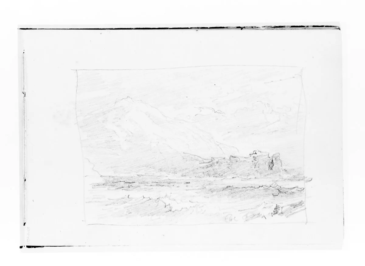 Mountains, Sea, and Sky (from Sketchbook VII) — William Trost Richards