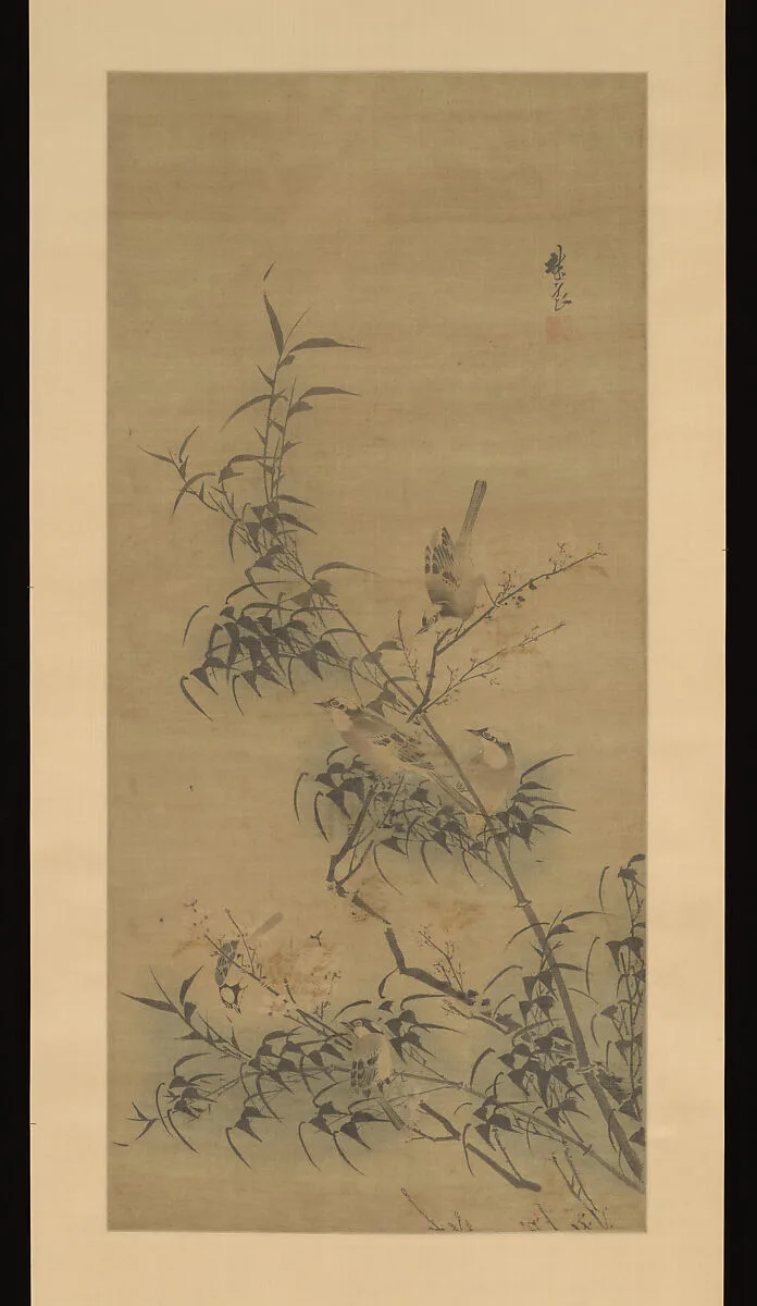 明 佚名 仿林良 喜上梅梢圖 軸|Birds Amidst Blossoming Plum and Bamboo — Lin Liang