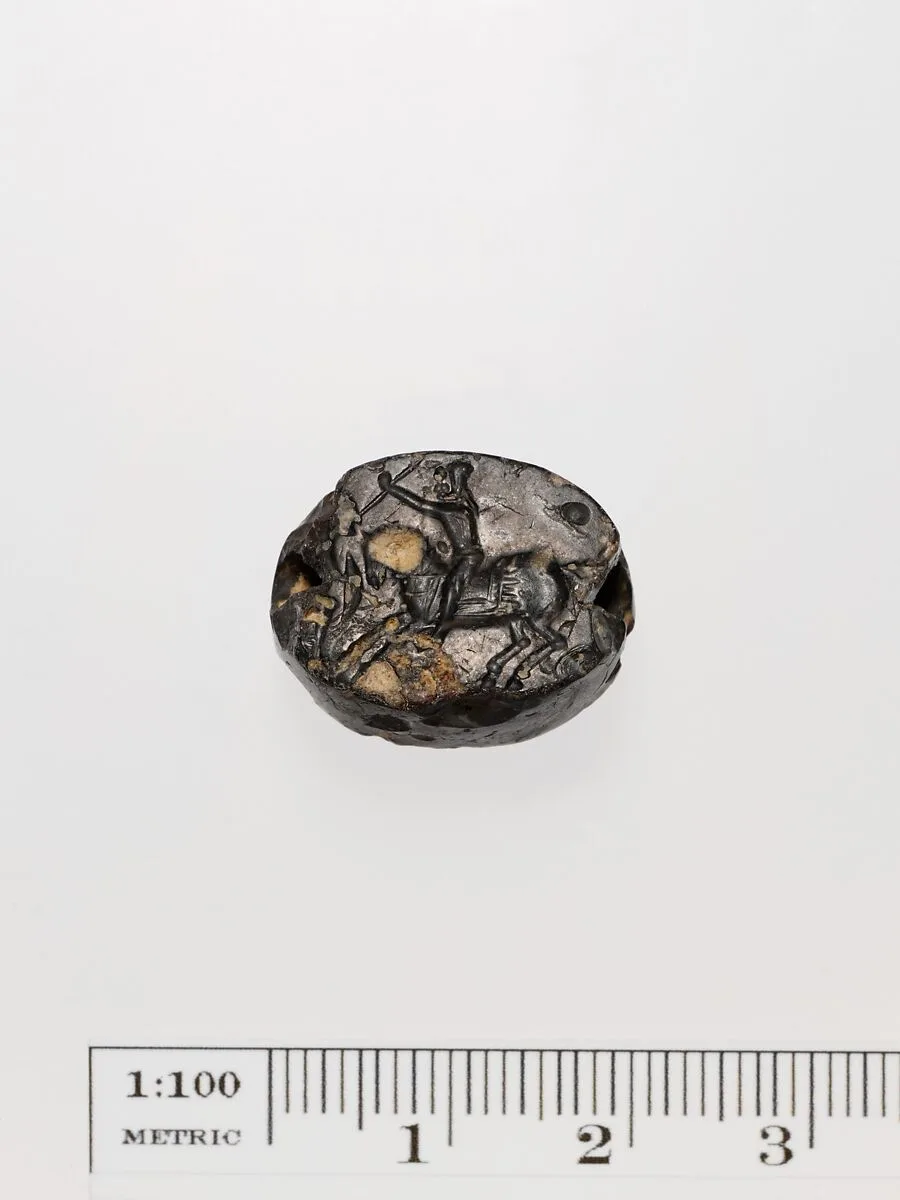 Black jasper scaraboid seal — Unknown