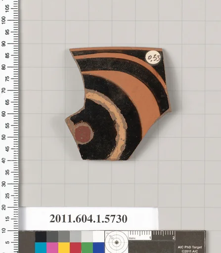 Terracotta rim fragment of a kylix: eye-cup (drinking cup)