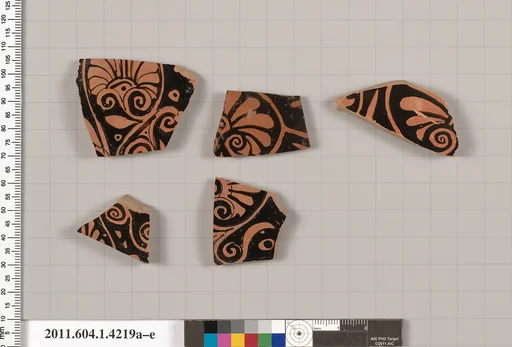 Terracotta fragments of kylikes (drinking cups)